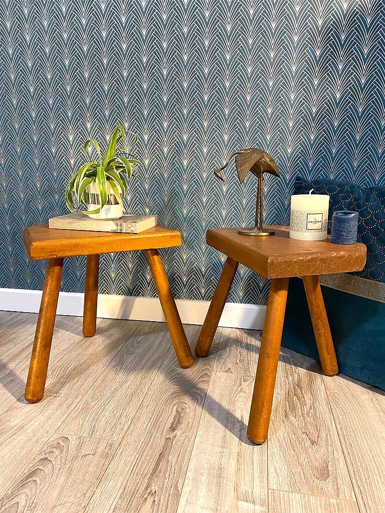 Pair of tripod stools