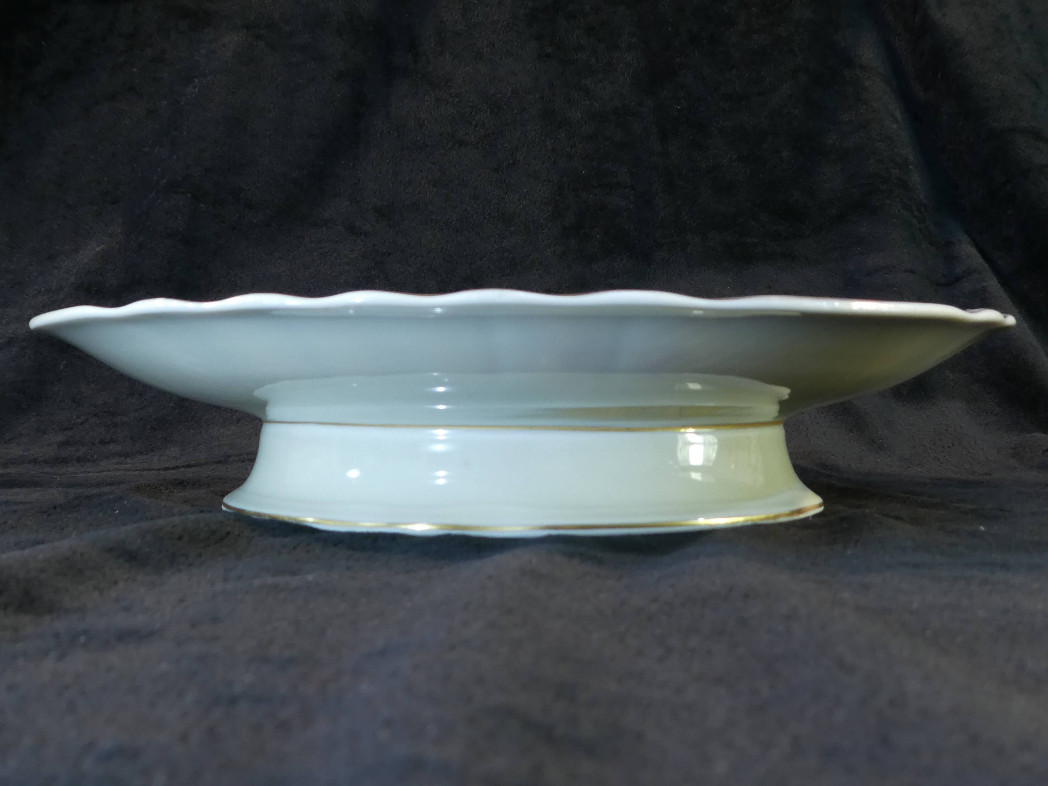 Compotier en porcelaine bernardaud limoges décor fleur rose / pourpre