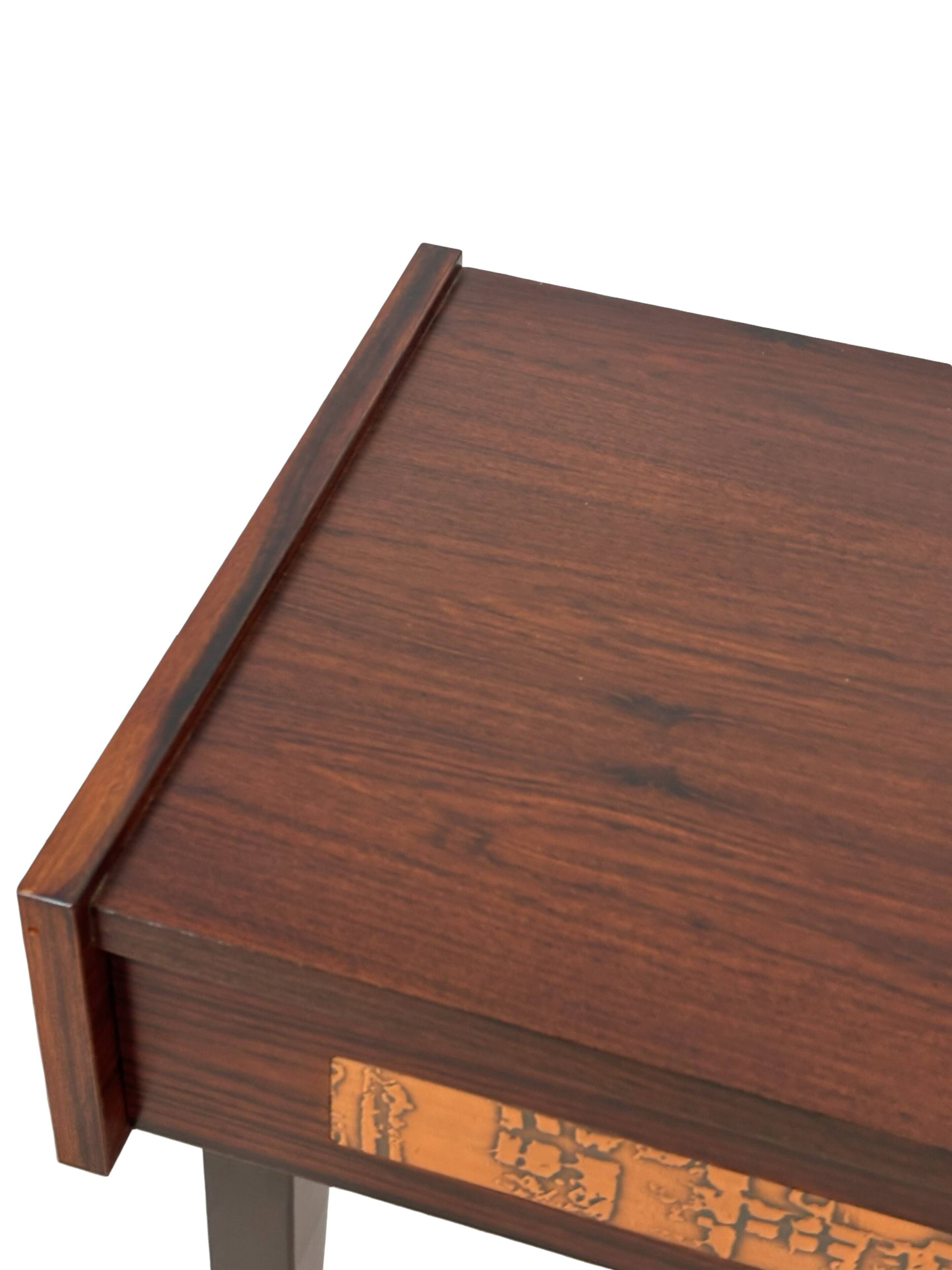 Commode vintage danoise en palissandre et laiton