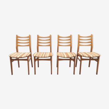 Lot de 4 chaises scandinave, années 60