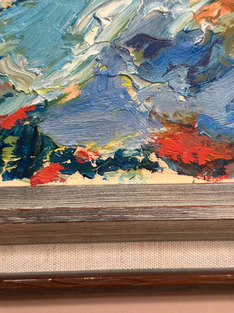 Oil on panel original Swedish - "Landscape" by Greta Liljeblad - Signed - vintage and framed - 30 × 22 cm (11.8" × 8.7")
