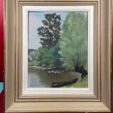 Painting M. Guilmineau Painter Vendée, Deux Sèvres, Green Venice, Coulon ....