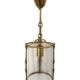 Cylindrical lantern suspension in brass and glass