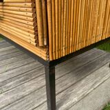 Vintage rattan chest of drawers 1950-60