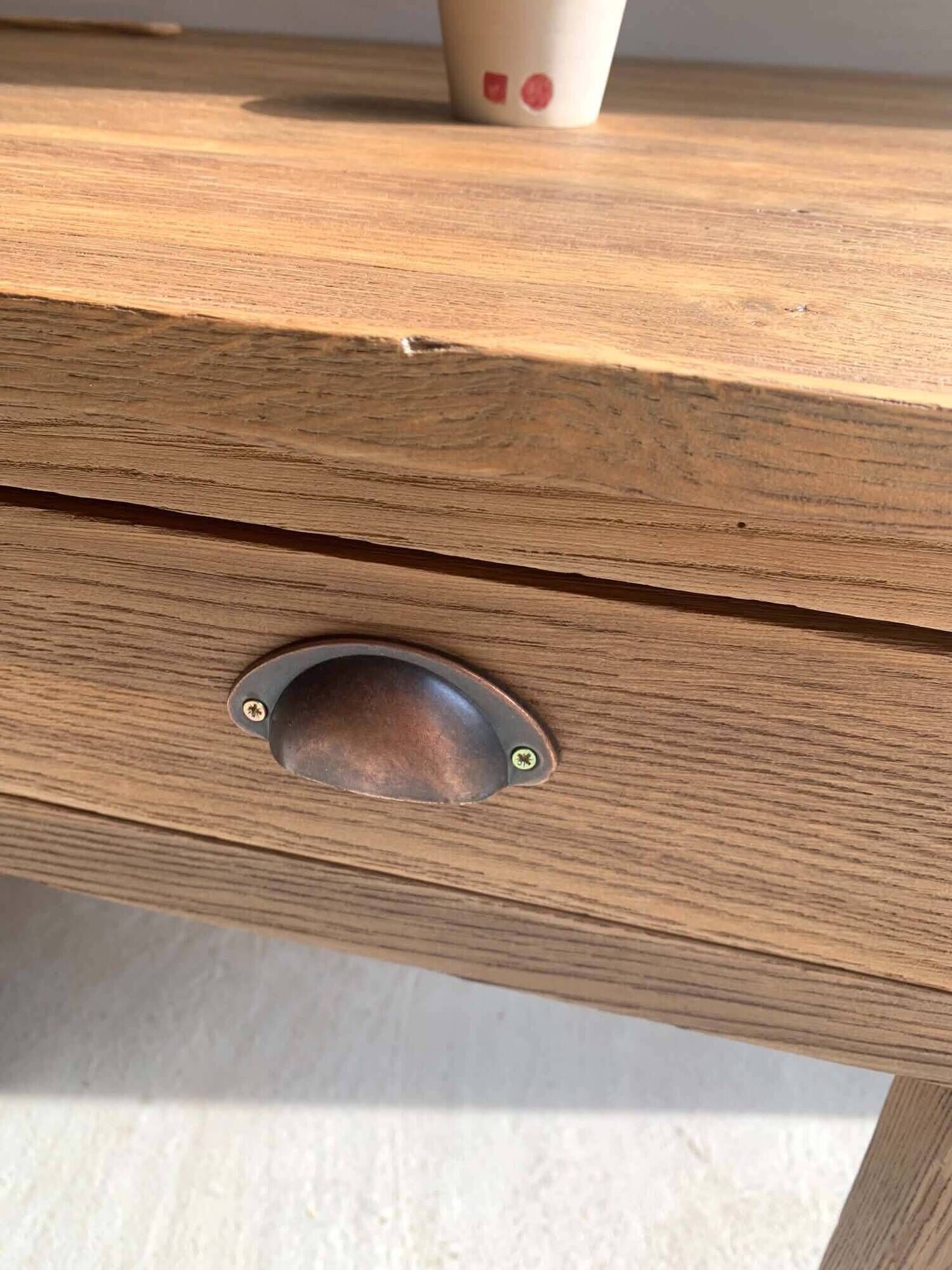3-drawer oak desk