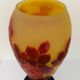 Gallé vase decorated with red roses