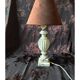 Twisted marble lamp base - white stone urn