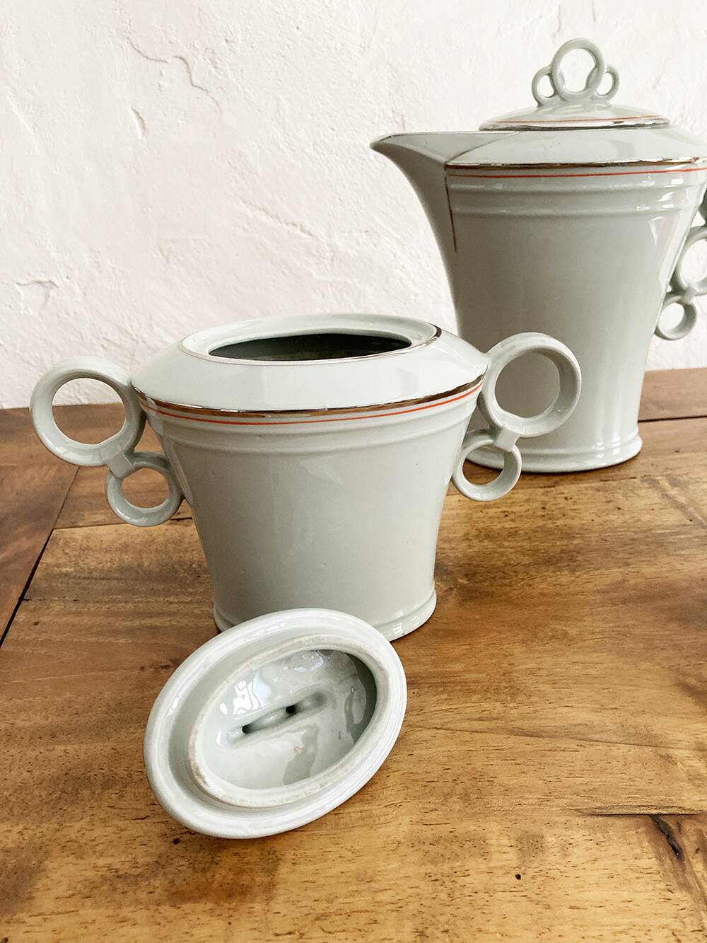 ALP Czechoslovakia ceramic coffee, sugar and creamer set, 1970s
