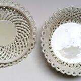 Vintage braided porcelain basket