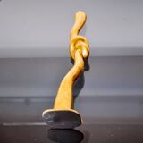 Bougeoirs noeud, design brutaliste, bronze, italie, 1970