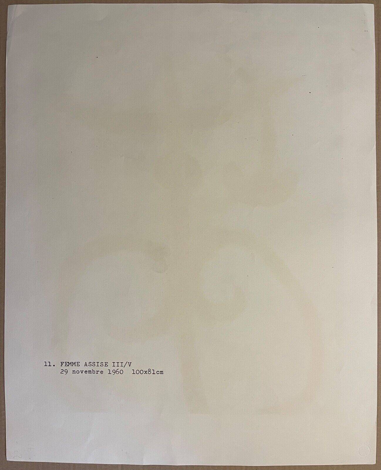 Joan Miro Lithograph “Composition 11” Seated woman 56x45cm 1960 Maeght 1965