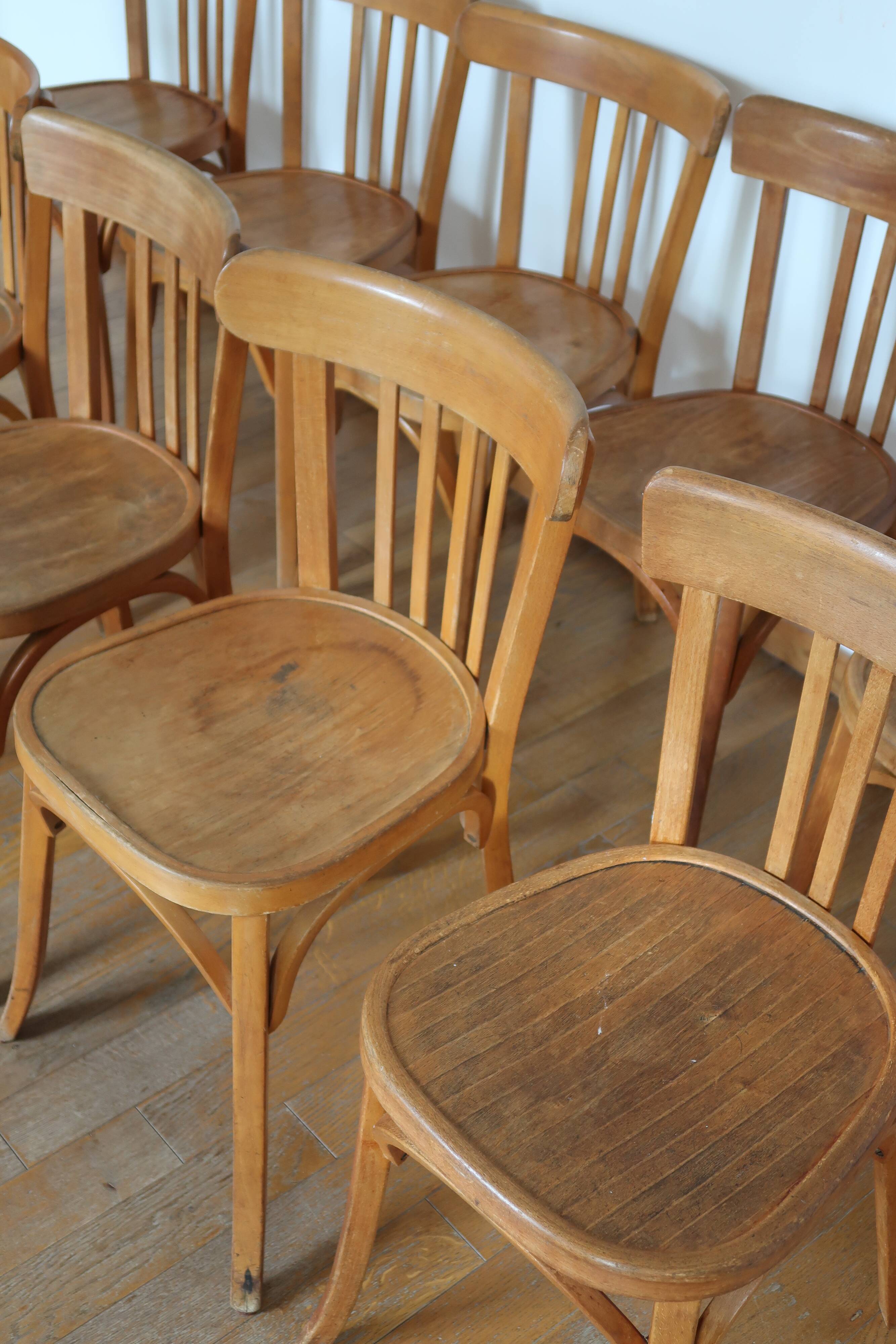 Set of 10 baumann bistro chairs