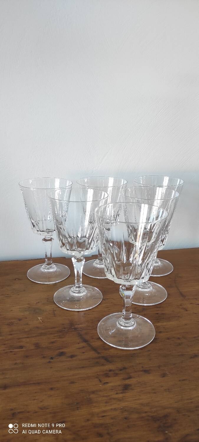 Set of retro vintage stemmed glass