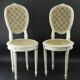 Pair of Louis XVI chairs from the late 19th century with checkerboard caning