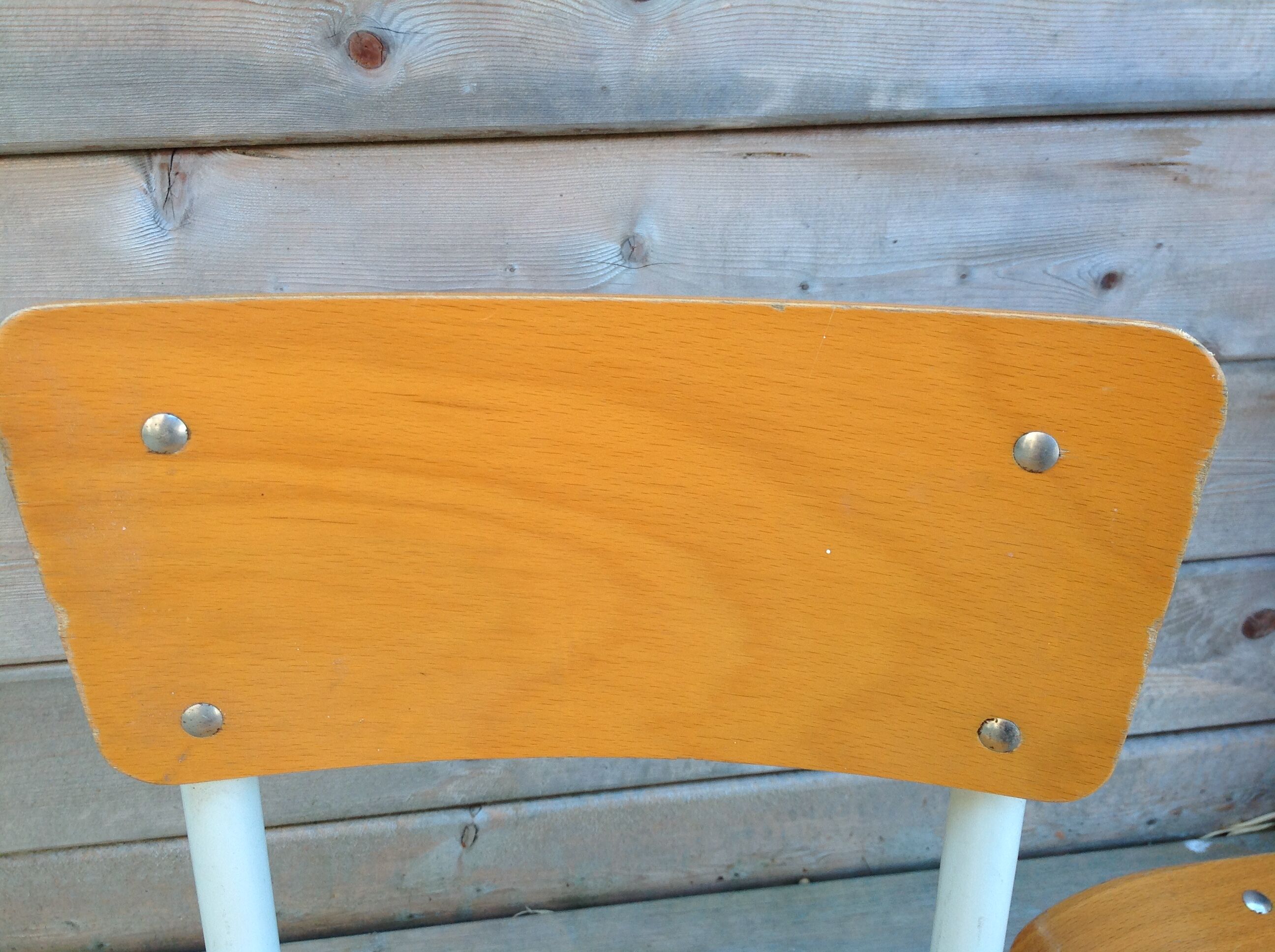 Duo of child school boy chairs