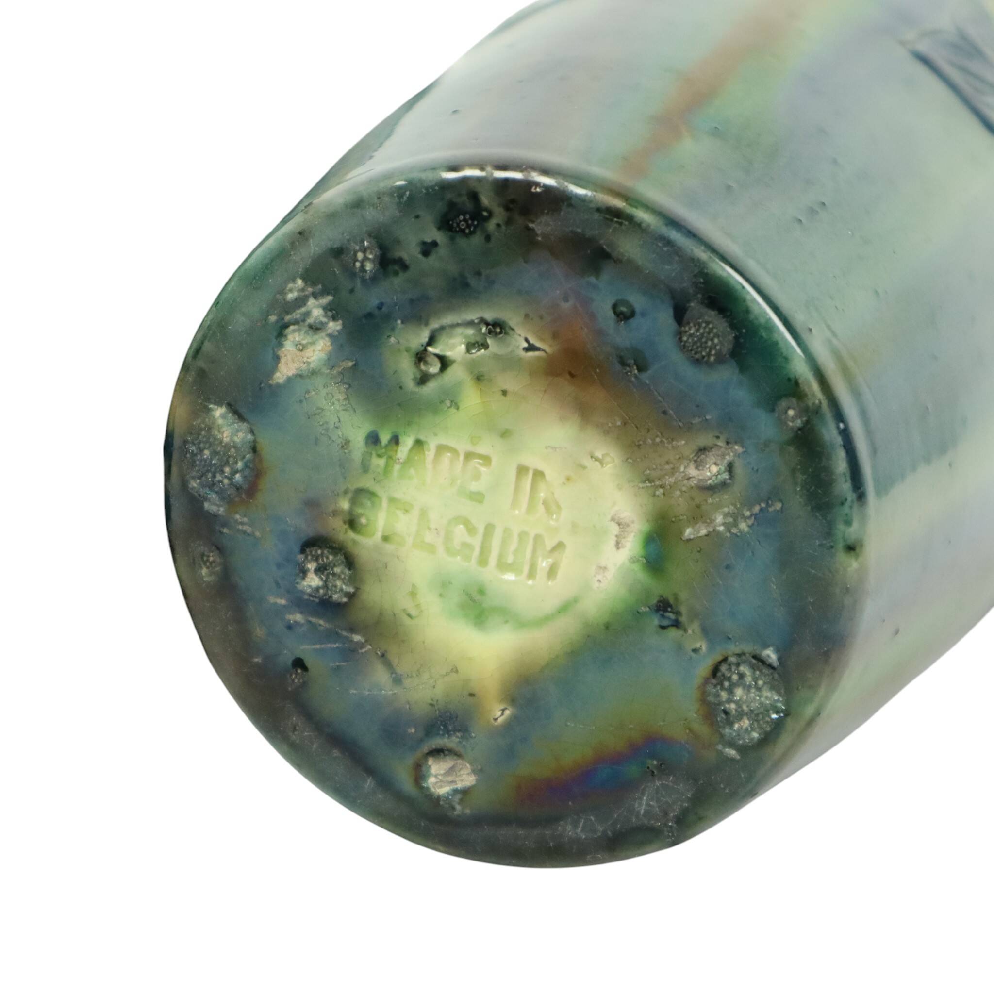 Pair of Blue Art Nouveau Vases Flemish Pottery Antiques