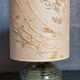 Lampe d'appoint vintage en grès émaillé, abat-jour herbier