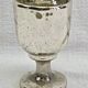 Painted blown glass egg cup with mercury gilding, 19th century.