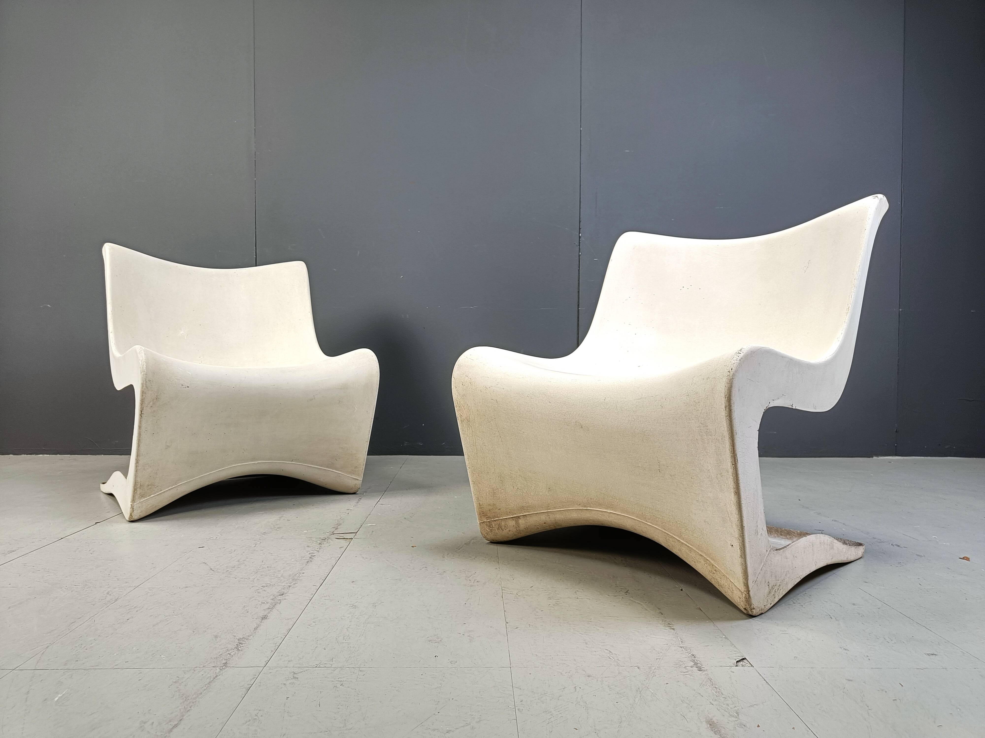 Pair of Silène lounge chairs by M. Borgnat for Clairitex, 1960s