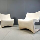 Pair of Silène lounge chairs by M. Borgnat for Clairitex, 1960s