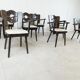 Vintage brutalist dining chairs, set of 8 - 1960s