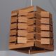 Scandinavian vintage wooden pendant lamp 1960