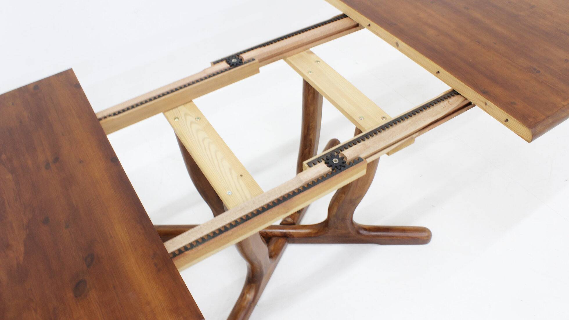 Vintage large oval extendable dining table 1960s