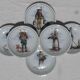 Set of 6 dessert plates "Métiers Vieux Paris"