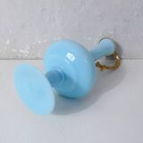 antique blue opaline and gilded brass vase Murano Italy