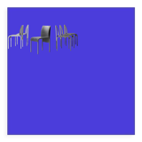 Set of 6 dining chairs in bent aluminum, 1980’s