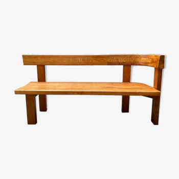 Bench with Pierre Chapo backrest , 70s