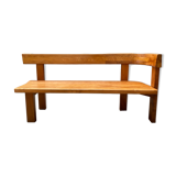 Bench with Pierre Chapo backrest , 70s
