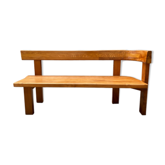 Bench with Pierre Chapo backrest , 70s