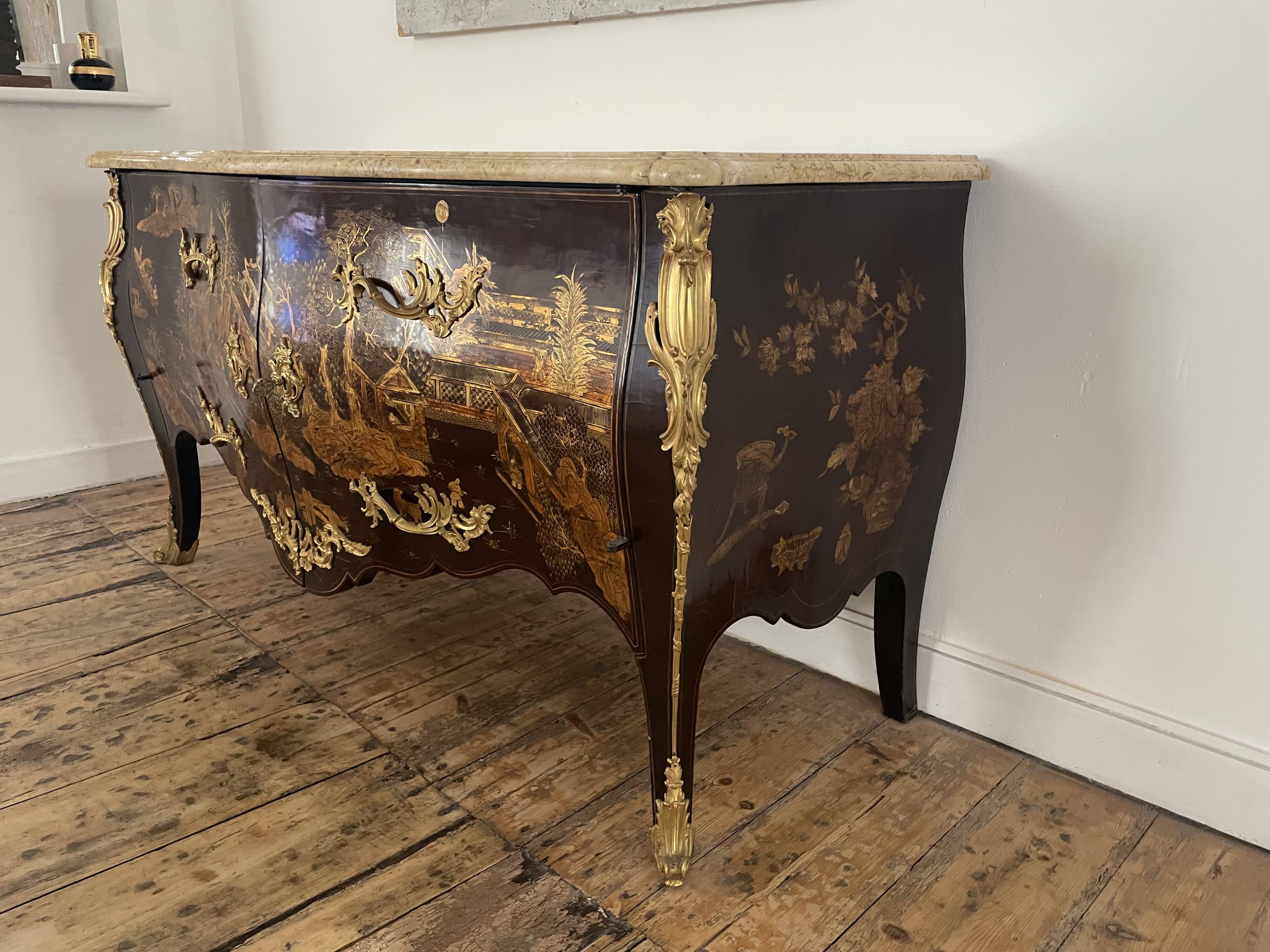Louis XV Chinese lacquer commode