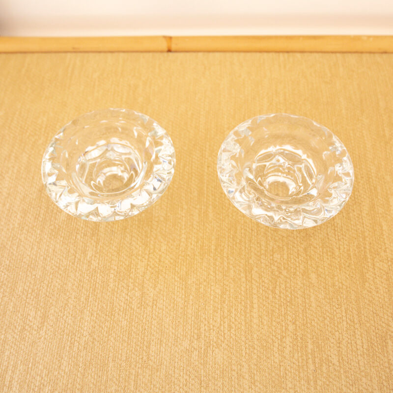 2 clear glass candle holders from Reims