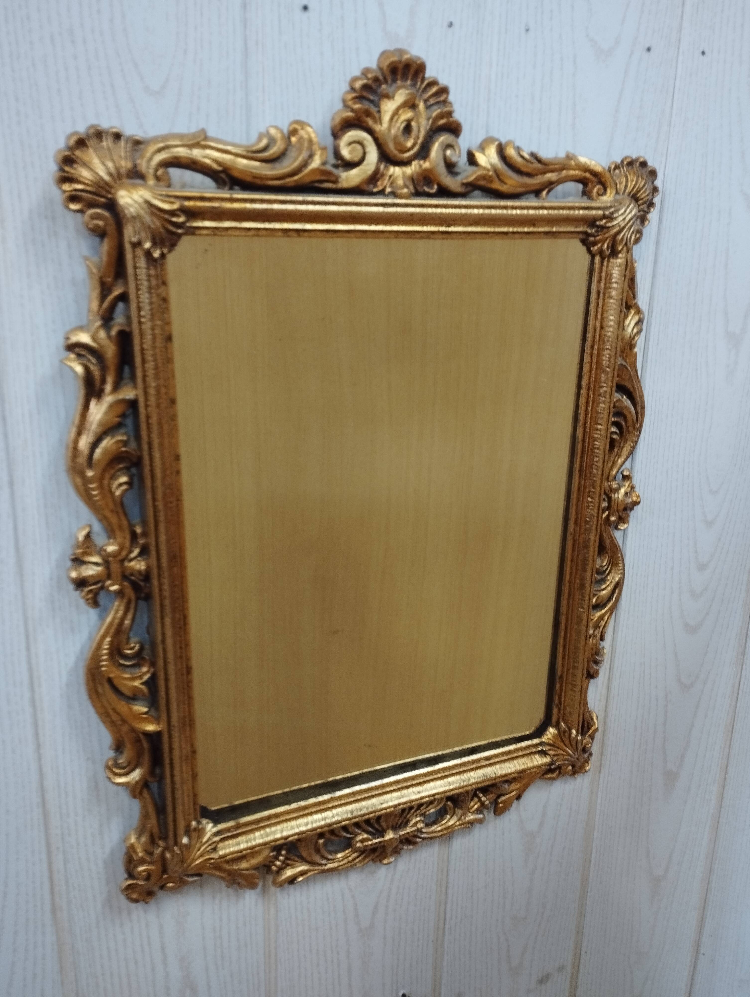 Old gilded wooden mirror 40x56cm
