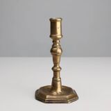 Antique French early 17th century haute epoque copper candlestick