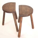Pair of tripod cowherd stools