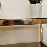 Serving table in brass and glass