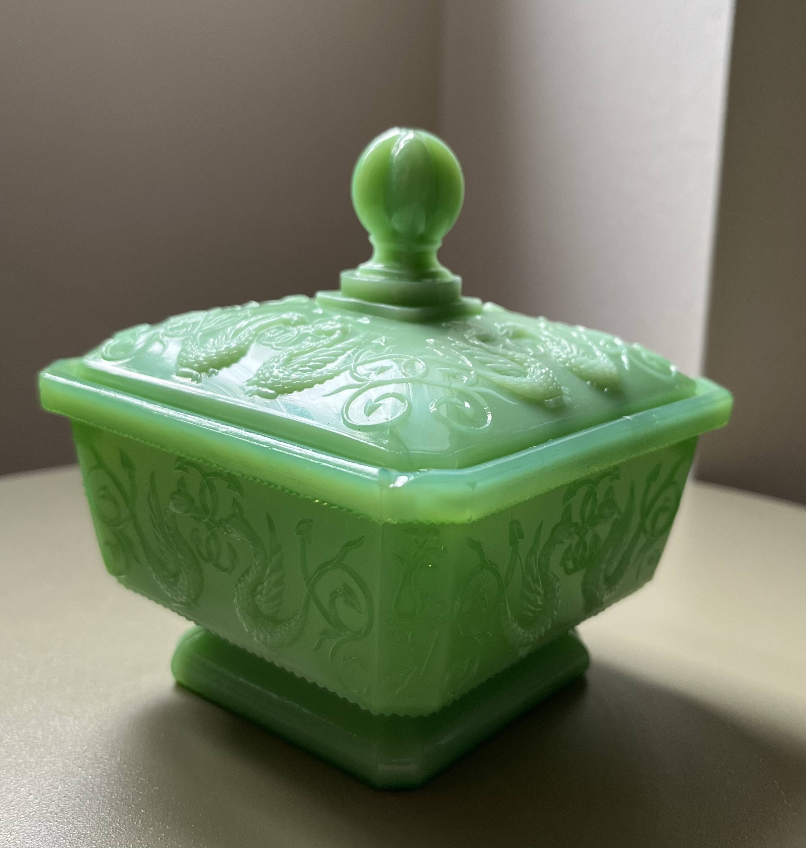 jadeite glass sugar bowl