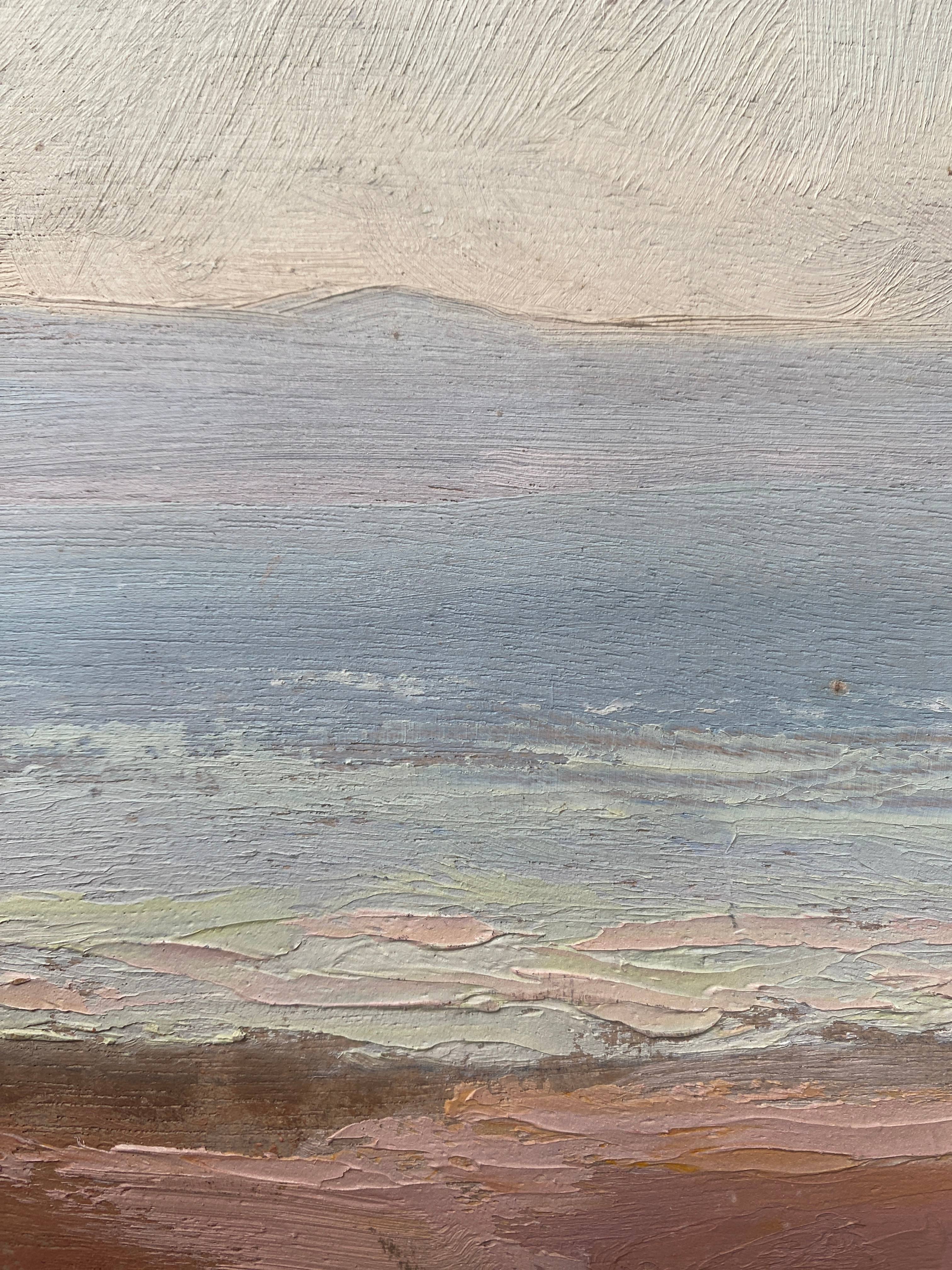 Painting bifacial view orientalist and mediterranean landscape signed mid-XX°