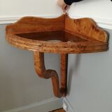 Elm magnifying glass corner console shelf
