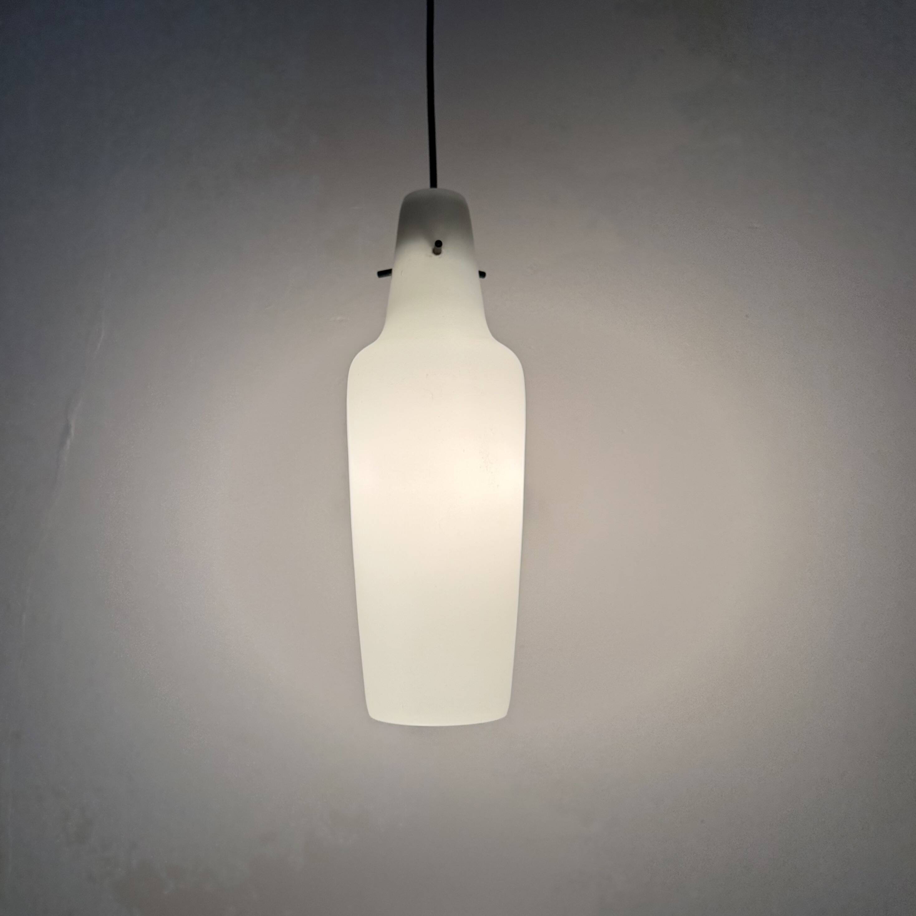 Mid-century grey glass pendant hanging lamp , 1960s Scandinavian