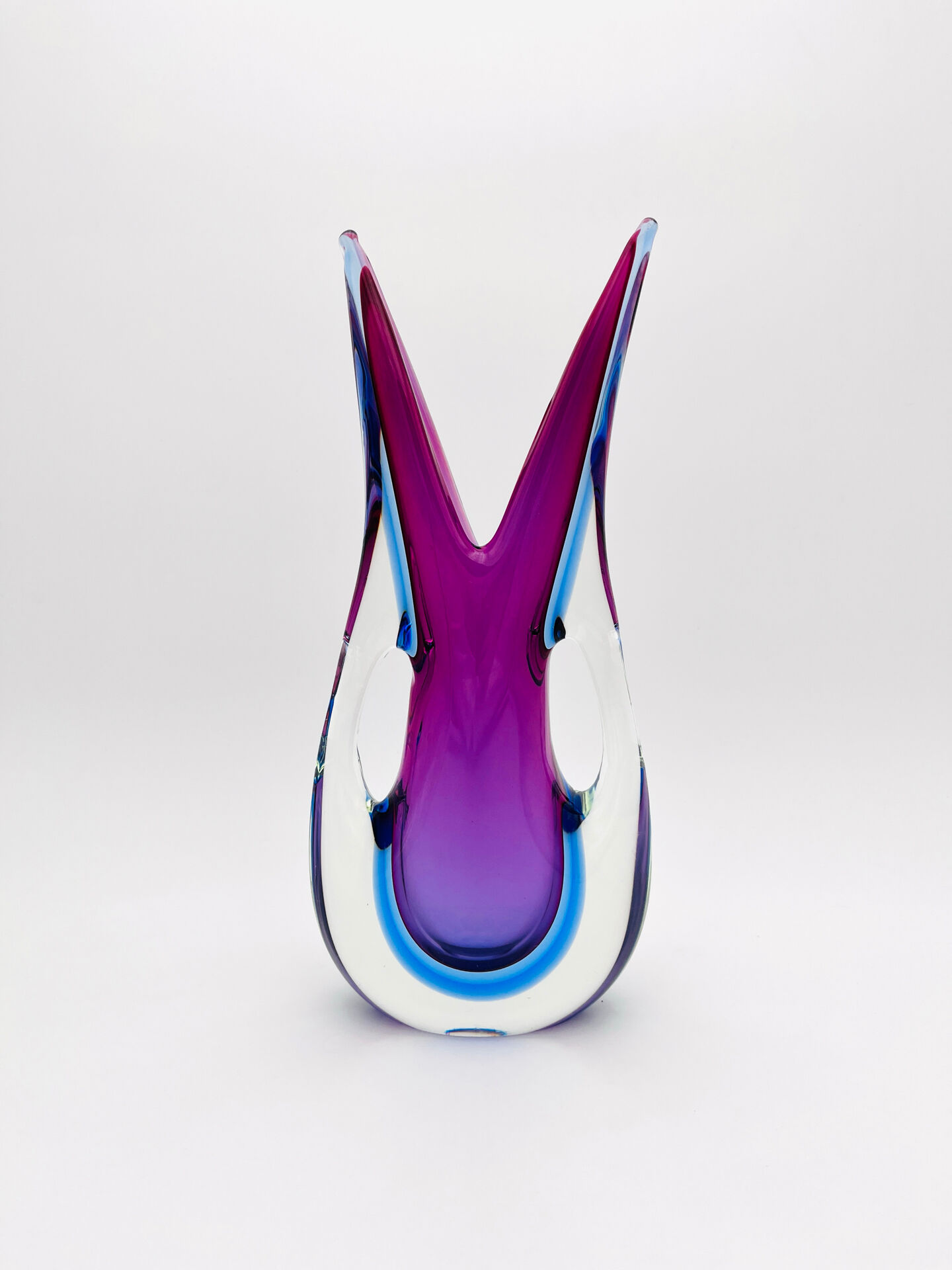 Large Sculptural Murano Vase - Flavio Poli - Sommerso - 1960