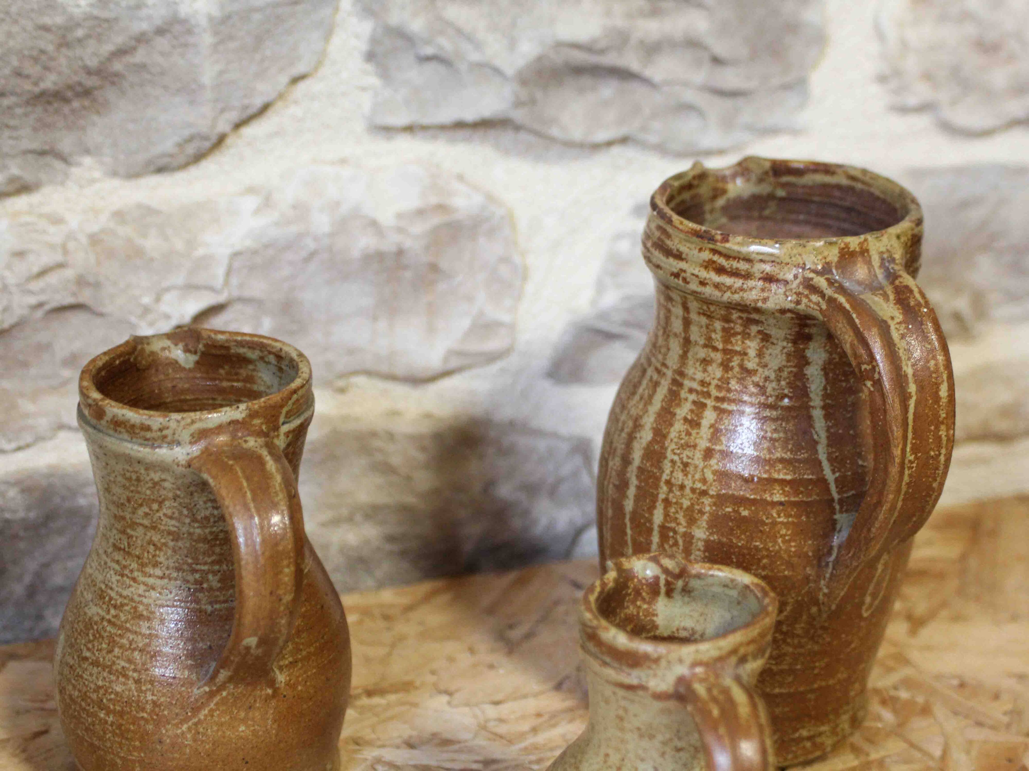 Trio of stoneware jugs from Puisaye - Daniel Auger