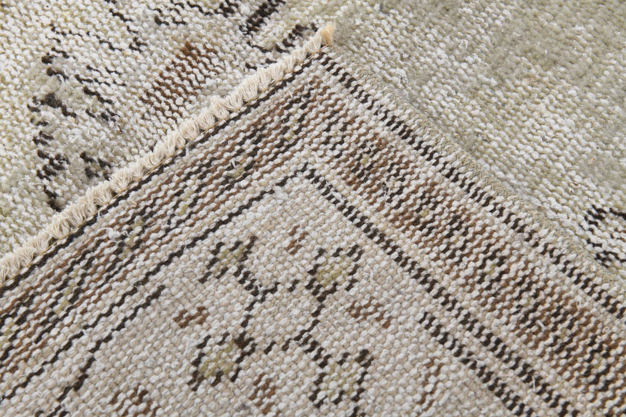 5x9 Brown & Beige Madallion Pattern Vintage Rug, 171x267Cm