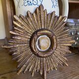 Sun mirror in wood 19cm