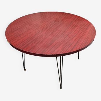 Round formica table with eiffel legs