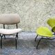 Set of two chairs in painted metal and fabric, Italy, 1950