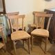 Set of 4 vintage bistro chairs in raw wood